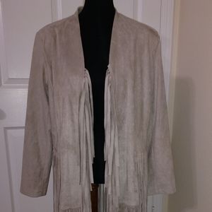VAKKO VS2 Faux Suede Fringed Coat